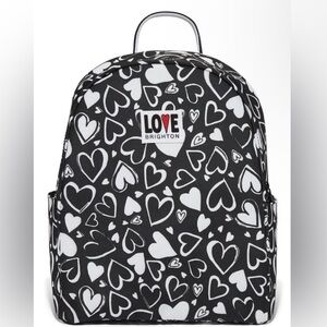 Brighton Limited Edition “Endless Love” Heart Compact Backpack Black & White NWT